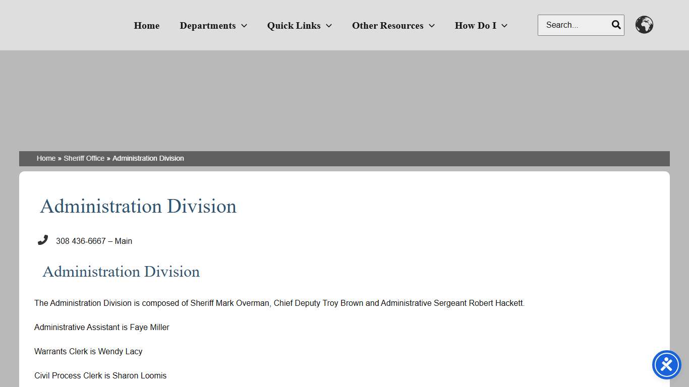 Administration Division – Scotts Bluff County